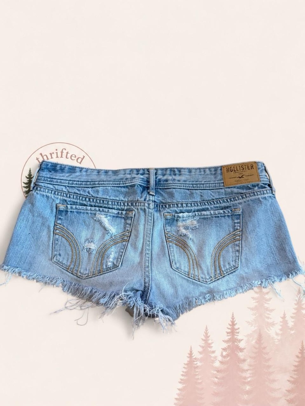 Vintage Hollister Distressed Lace Denim Shorts Size 9 / 29 - Picture 3 of 4